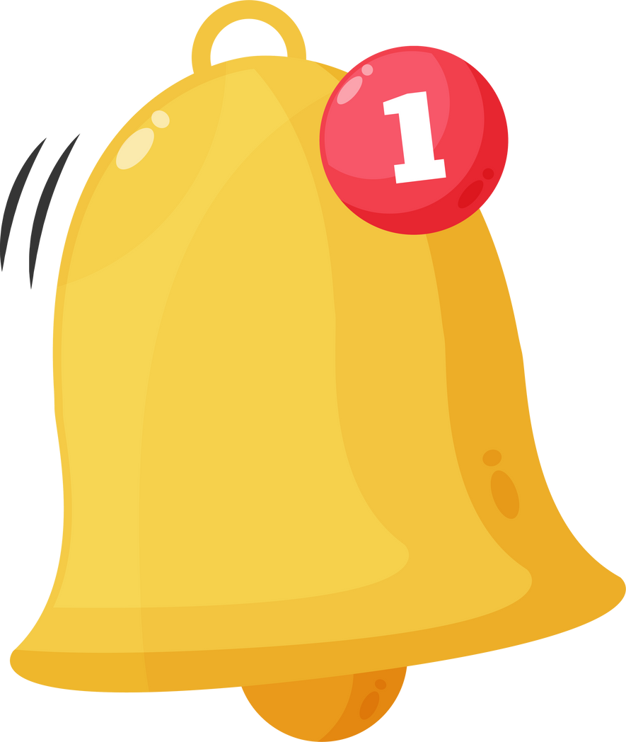 Notification golden bell icon